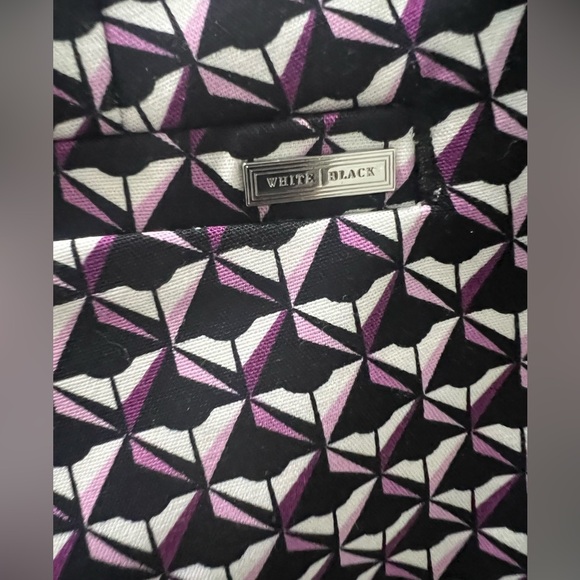White House Black Market Black/White/Pink/Purple Geometric Shorts NWT sz 2 - Picture 7 of 8